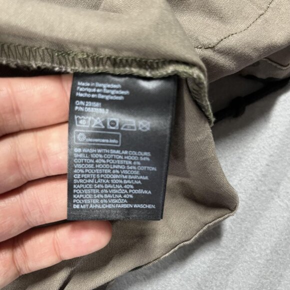 H&M Divided Jacket Mens Large Camo Hooded Military Field Utility Zip 4 Pocket - Picture 8 of 15